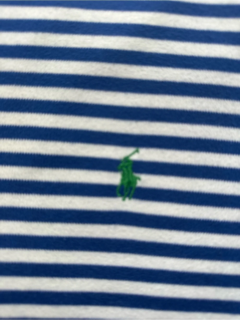 Polo by Ralph Lauren Royal Blue & White Striped Polo Shirt with Green Pony